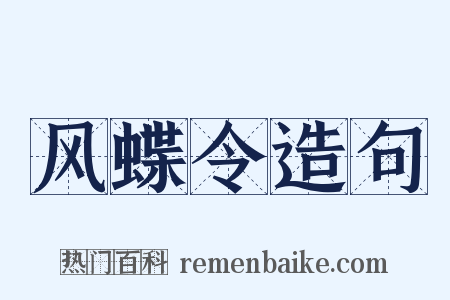 风蝶令造句是什么意思的图片